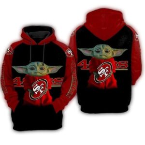 Baby Yoda Star Wars Lovers San Francisco 49ers 3D Hoodie All Over Print 1.jpg