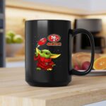 Baby Yoda Throwing San Francisco 49ers Football with SF Logo and Stars 2 mug.jpg