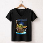 Baby Yoda Toronto Maple Leafs Hockey Star Wars Crossover 5 Womens V Neck.jpg