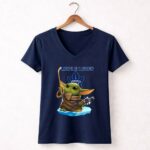 Baby Yoda Toronto Maple Leafs Hockey Star Wars Crossover 9 Womens V Neck.jpg