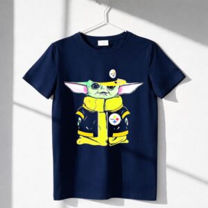 Baby Yoda Wearing Pittsburgh Steelers Hat And Jacket Shirt