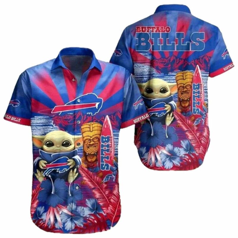 Baby Yoda and Tiki Buffalo Bills Tropical Hawaiian Shirt 1.jpg