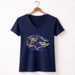 Baltimore Ravens 73 Star Wars Millennium Falcon Mashup 9 Womens V Neck.jpg