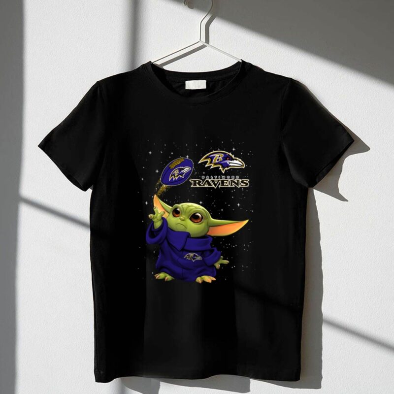 Baltimore Ravens Baby Yoda Star Wars Football Crossover 1 T Shirt.jpg