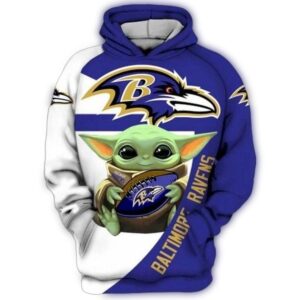 Baltimore Ravens Logo Baby Yoda Star Wars 3D Hoodie All Over Print 1.jpg