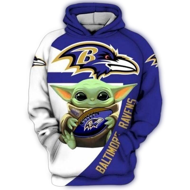Baltimore Ravens Logo Baby Yoda Star Wars 3D Hoodie All Over Print 1.jpg