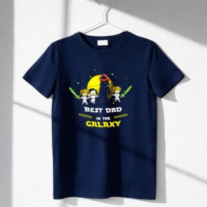 Best Dad In The Galaxy Two Sons One Daughter Father's Day Star Wars Shirt