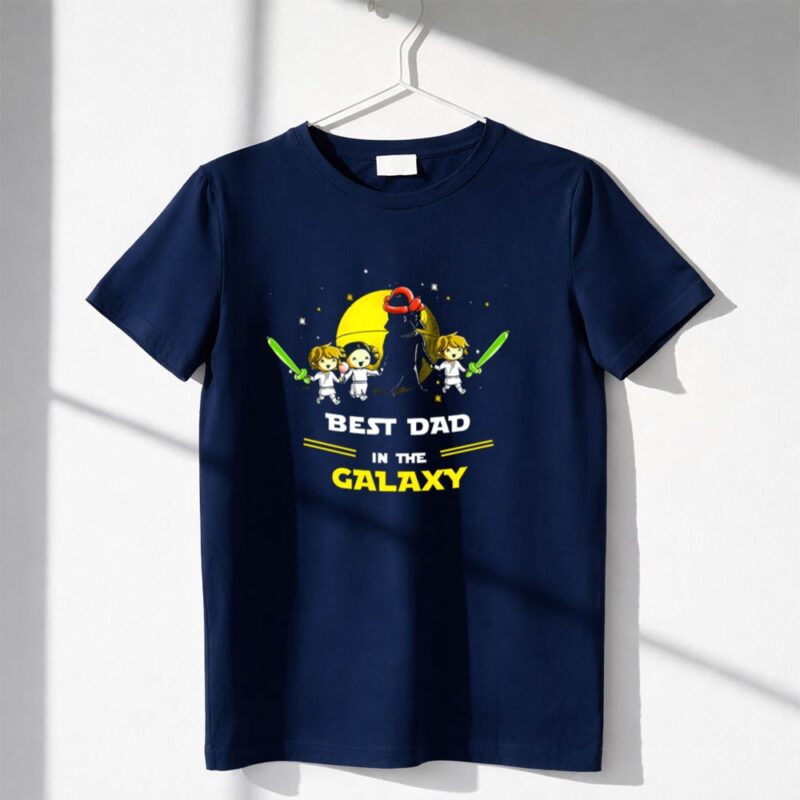 Best Dad In The Galaxy Two Sons One Daughter Fathers Day Star Wars 1 T Shirt