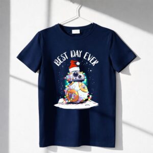 Best Day Ever Bb-8 Droid Star Wars Santa Hat Mickey Ears Holiday Lights Shirt