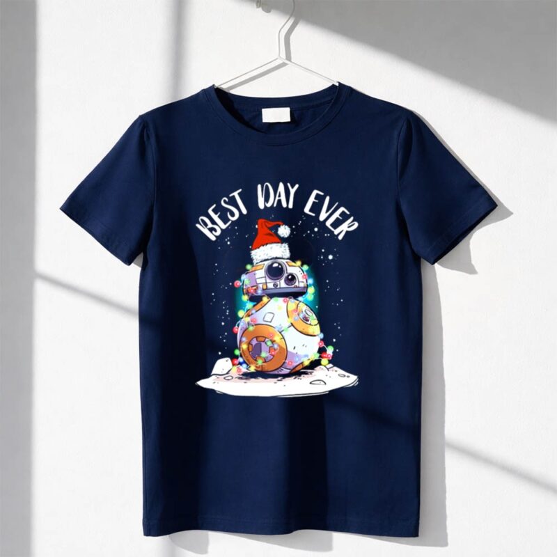 Best Day Ever BB 8 Droid Star Wars Santa Hat Mickey Ears Holiday Lights 1 T Shirt