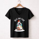 Best-Day-Ever-BB-8-Droid-Star-Wars-Santa-Hat-Mickey-Ears-Holiday-Lights-5-Womens-V-Neck