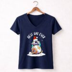 Best-Day-Ever-BB-8-Droid-Star-Wars-Santa-Hat-Mickey-Ears-Holiday-Lights-9-Womens-V-Neck