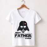 Best-Father-Ever-Fathers-Day-Darth-Vader-Star-Wars-Helmet-Heart-5-Womens-V-Neck