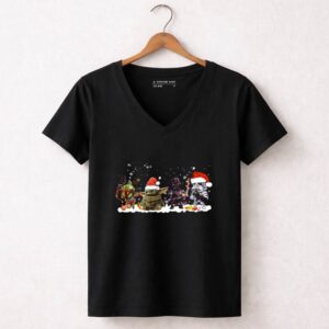 Boba20Fett20Baby20Yoda20Darth20Vader20and20Stormtrooper20Star20Wars20Christmas20Santa205 Womens v neck.jpg