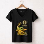 Boston Bruins Baby Yoda Star Wars Crossover 5 Womens V Neck.jpg