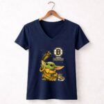 Boston Bruins Baby Yoda Star Wars Crossover 9 Womens V Neck.jpg