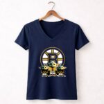 Boston Bruins Baby Yoda Trio Hockey Team Mandalorian Star Wars 9 Womens V Neck.jpg