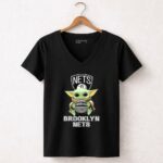 Brooklyn Nets Baby Yoda With Wilson Basketball 5 Womens V Neck.jpg