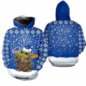 Buffalo Bills Christmas Pattern Yoda Football All Over Print Hoodie 1.jpg