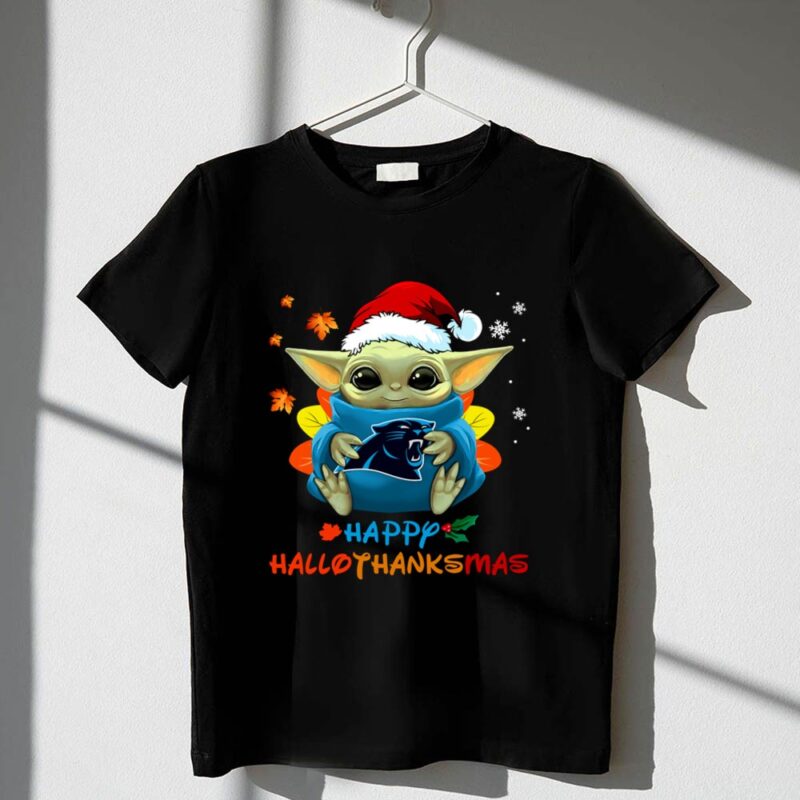 Carolina Panthers Baby Yoda Happy Hallothanksmas 1 T Shirt.jpg