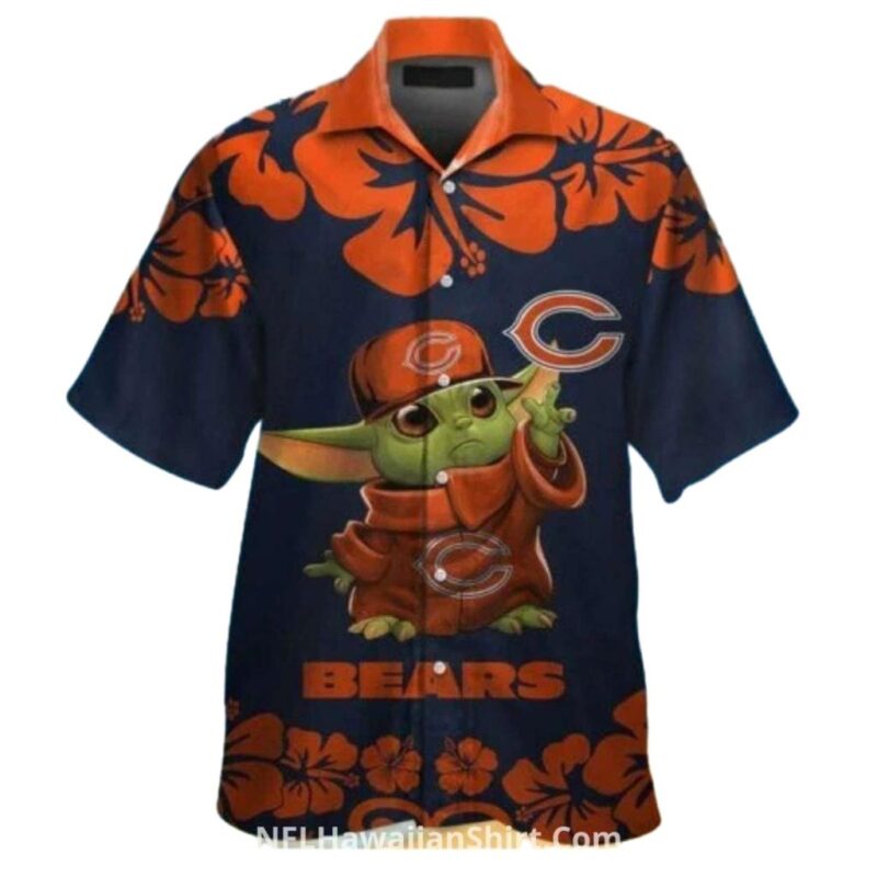 Chicago Bears Baby Yoda Floral Hawaiian Shirt 1.jpg