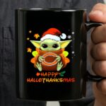 Chicago Bears Baby Yoda Hallothanksmas Happy Holidays 3 mug.jpg