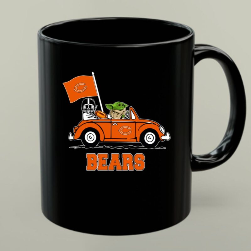 Chicago Bears Darth Vader Baby Yoda Car Driving Star Wars Football 1 mug.jpg