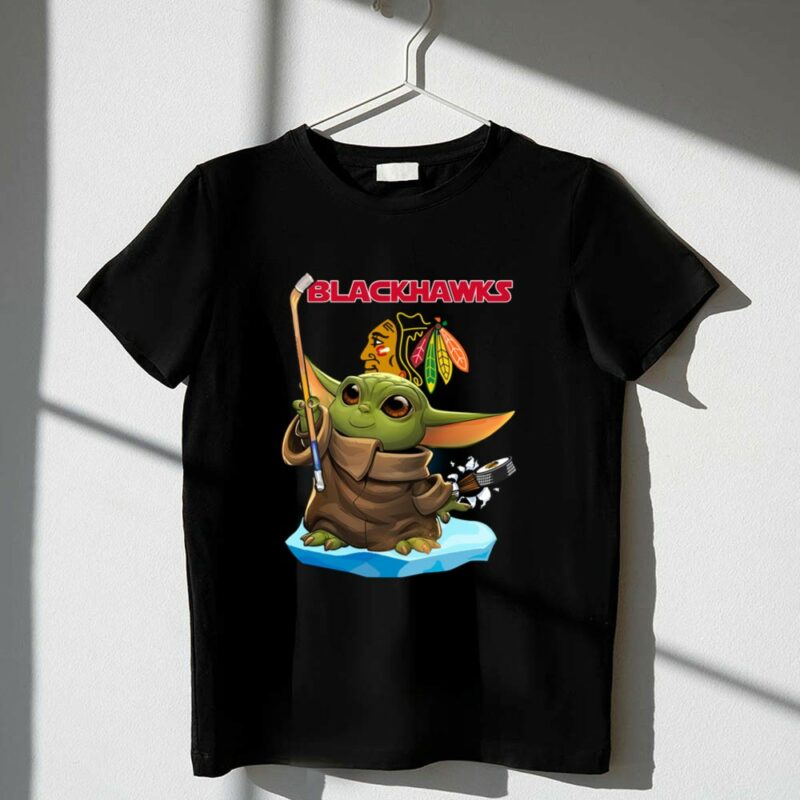 Chicago Blackhawks Baby Yoda Hockey Star Wars Crossover 1 T Shirt.jpg