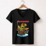 Chicago Blackhawks Baby Yoda Hockey Star Wars Crossover 5 Womens V Neck.jpg