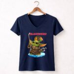 Chicago Blackhawks Baby Yoda Hockey Star Wars Crossover 9 Womens V Neck.jpg