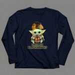 Chicago Blackhawks Baby Yoda Holding Blackhawks 9 Long Sleeves.jpg