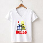 Chicago Bulls Star Wars R2 D2 C 3PO 5 Womens V Neck.jpg