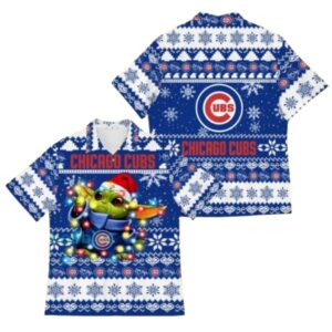 Chicago Cubs Baby Yoda Star Wars American Ugly Christmas Pattern hawaiian shirt 1.jpg