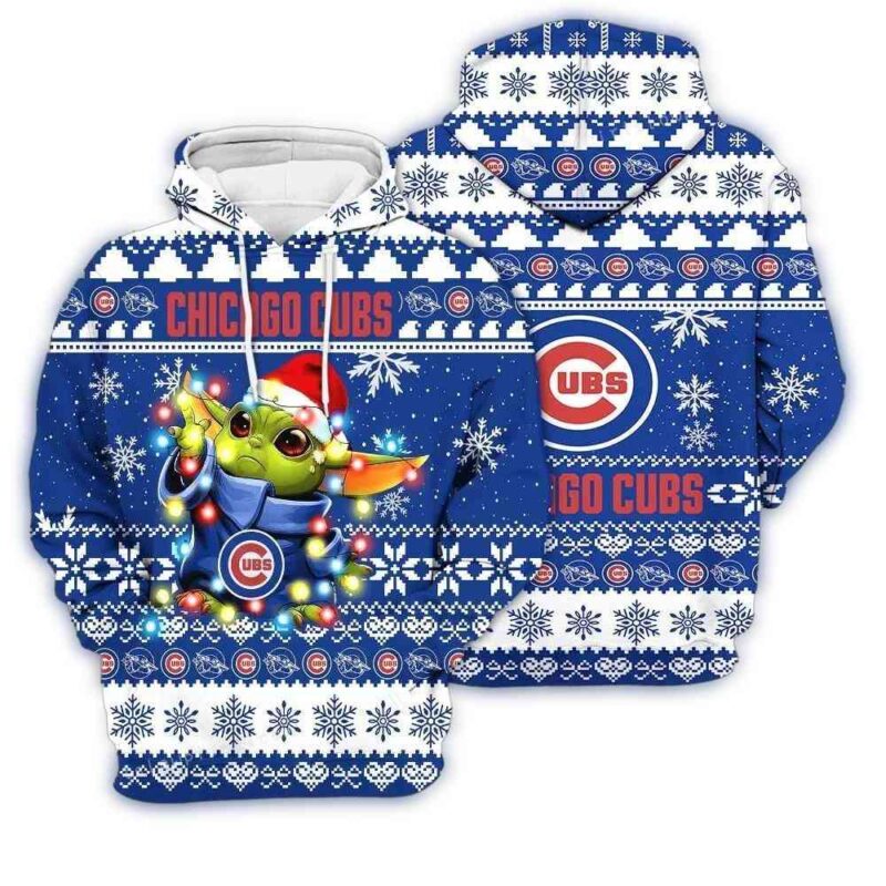 Chicago Cubs Baby Yoda Star Wars Sports Football American Ugly Christmas 3D Hoodie 1.jpg
