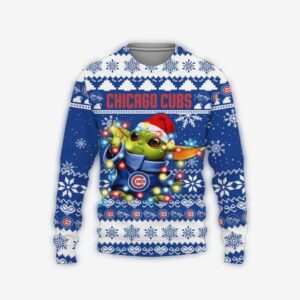 Chicago Cubs Baby Yoda Star Wars Ugly Christmas Sweater 1.jpg