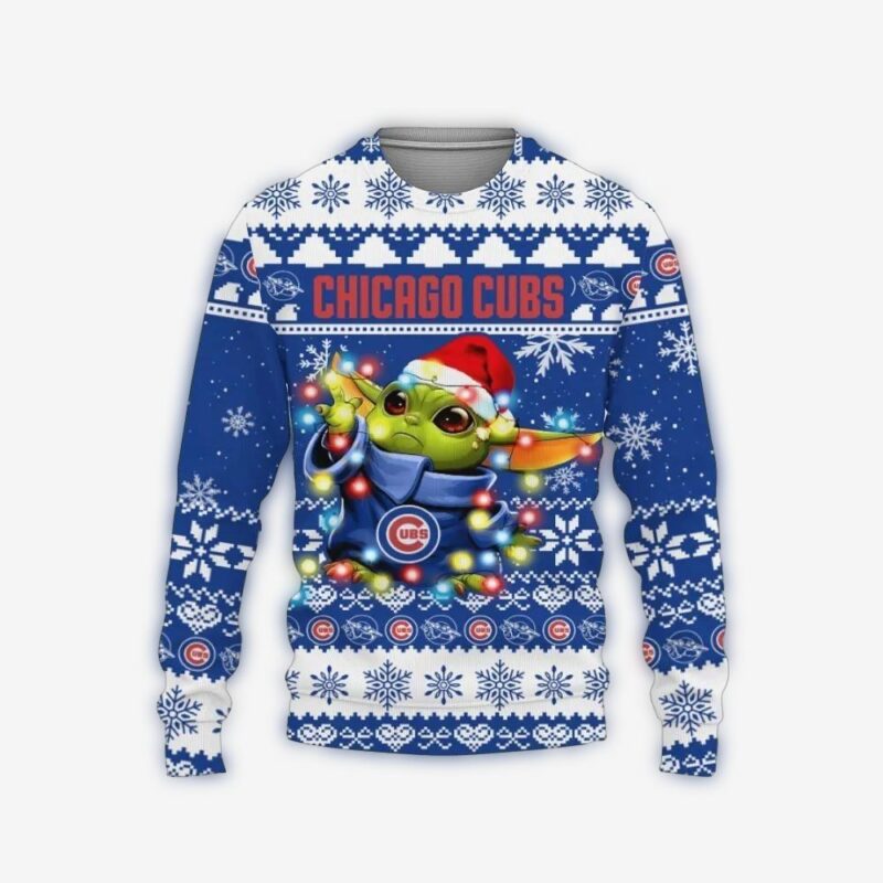 Chicago Cubs Baby Yoda Star Wars Ugly Christmas Sweater 1.jpg