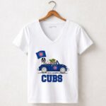 Chicago Cubs Darth Vader Baby Yoda Driving Star Wars Crossover 5 Womens V Neck.jpg
