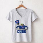 Chicago Cubs Darth Vader Baby Yoda Driving Star Wars Crossover 9 Womens V Neck.jpg
