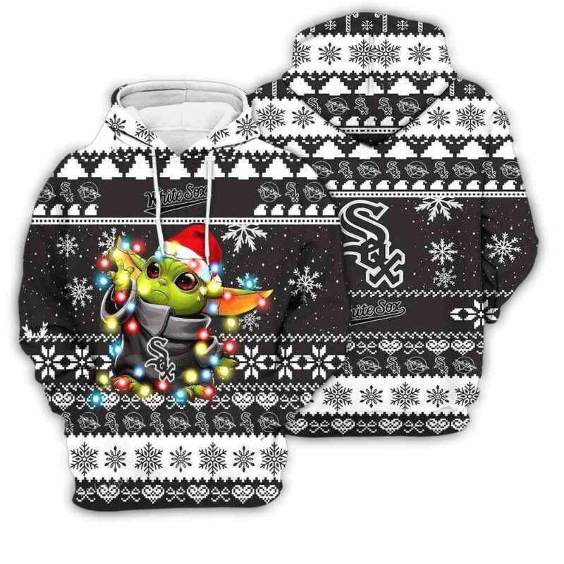 Chicago White Sox Baby Yoda Star Wars Sports Football American Ugly Christmas 3D Hoodie 1.jpg