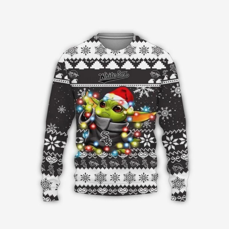 Chicago White Sox Baby Yoda Star Wars Ugly Christmas Sweater 1.jpg