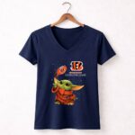 Cincinnati Bengals Baby Yoda Force Powers Football Team 9 Womens V Neck.jpg