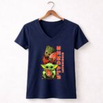 Cincinnati Bengals Baby Yoda Groot Football 9 Womens V Neck.jpg
