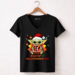 Cincinnati Bengals Baby Yoda Happy Hallothanksmas 5 Womens V Neck.jpg
