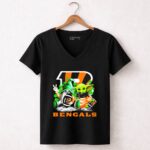 Cincinnati-Bengals-St-Patricks-Day-Gnome-and-Baby-Yoda-Football-5-Womens-V-Neck