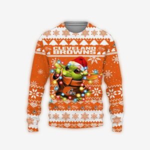 Cleveland Browns Baby Yoda Star Wars Ugly Christmas Sweater.jpg