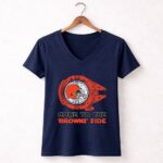 Come To The Browns Side Star Wars X Cleveland Browns 9 Womens V Neck.jpg