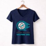 Come To The Dolphins Side Star Wars Miami Dolphins 9 Womens V Neck.jpg