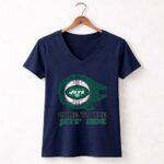 Come To The Jets Side Star Wars New York Jets 9 Womens V Neck.jpg