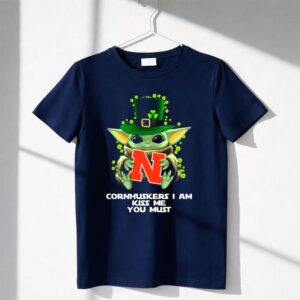 Cornhuskers I Am Kiss Me You Must Baby Yoda St Patrick's Day Shirt