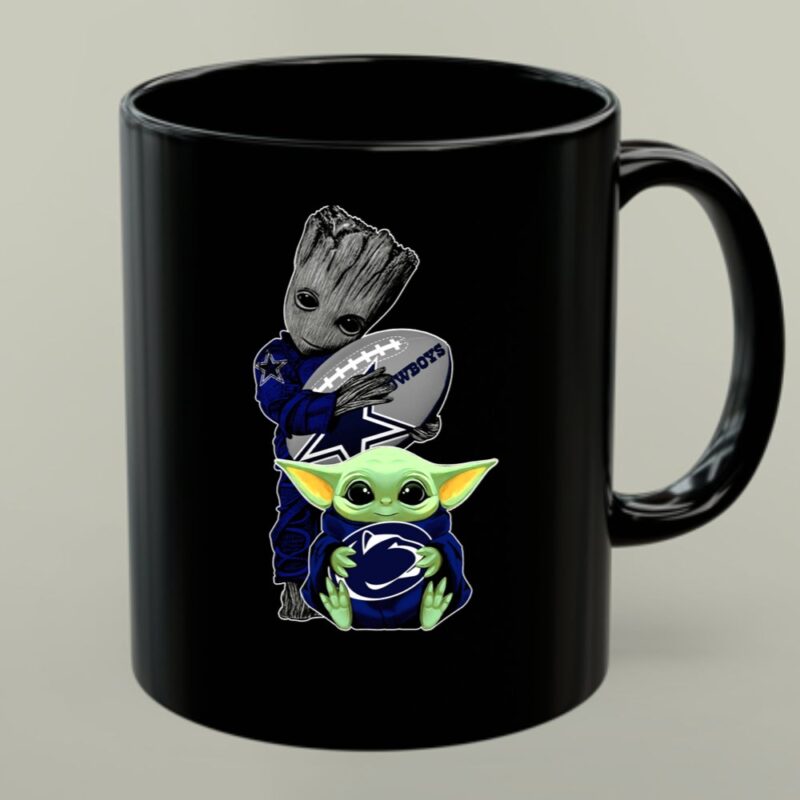 Cowboys Groot And Baby Yoda Football Team Collaboration 1 mug.jpg